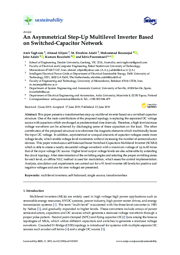 (PDF) An Asymmetrical Step-Up Multilevel Inverter Based on Switched ...