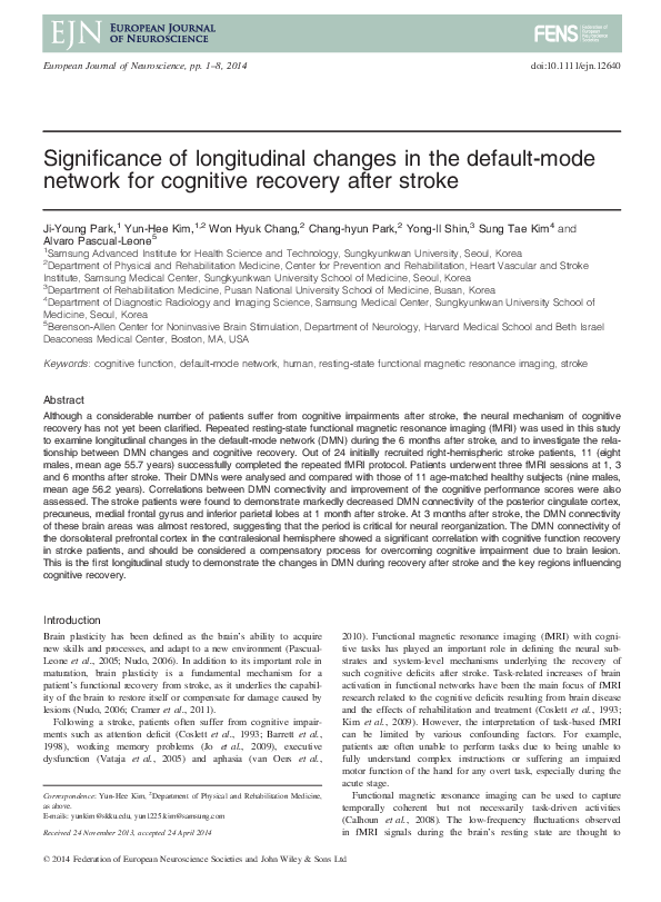 (PDF) Significance of longitudinal changes in the default-mode network ...