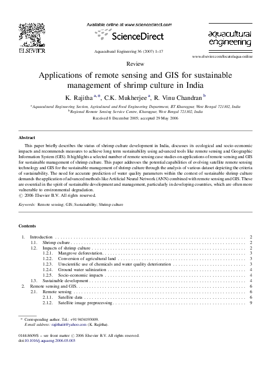 (PDF) Applications of remote sensing and GIS for sustainable management ...