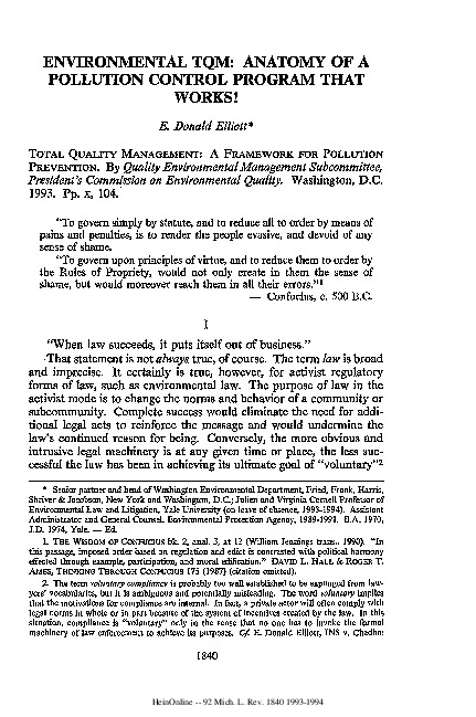 (PDF) Environmental TQM: Anatomy of a Pollution Control Program That Works!
