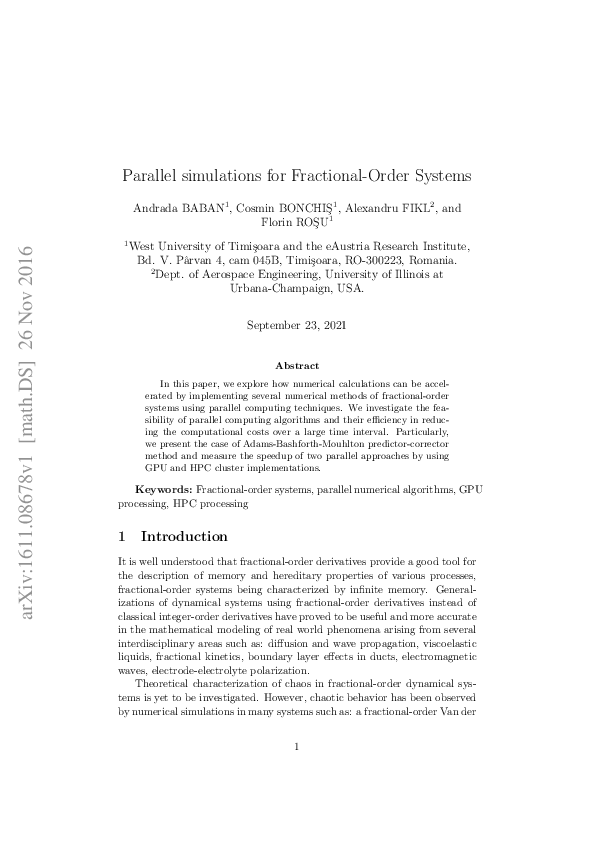 (PDF) Parallel Simulations for Fractional-Order Systems | Cosmin ...
