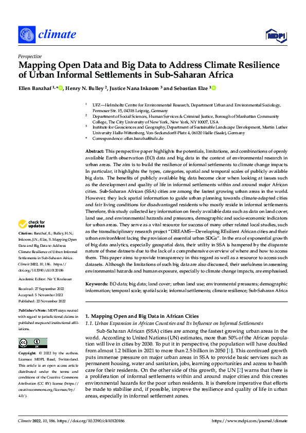 (PDF) Mapping Open Data and Big Data to Address Climate Resilience of ...