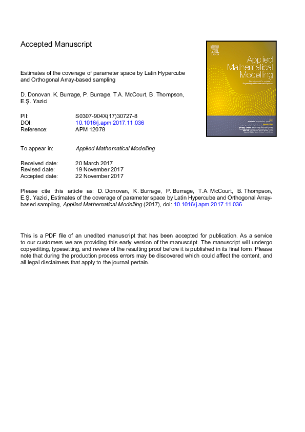 (PDF) Estimates of the coverage of parameter space by Latin Hypercube ...