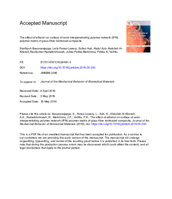PDF) The effect of ethanol on surface of semi-interpenetrating 