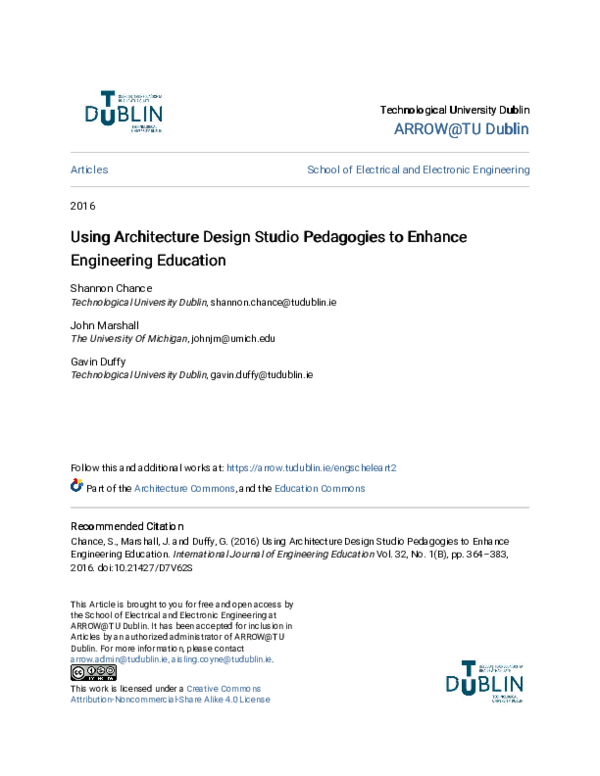 (PDF) Using Architecture Design Studio Pedagogies to Enhance ...