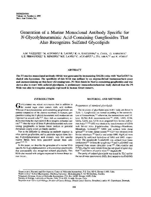 (PDF) Generation of a Murine Monoclonal Antibody Specific forN ...