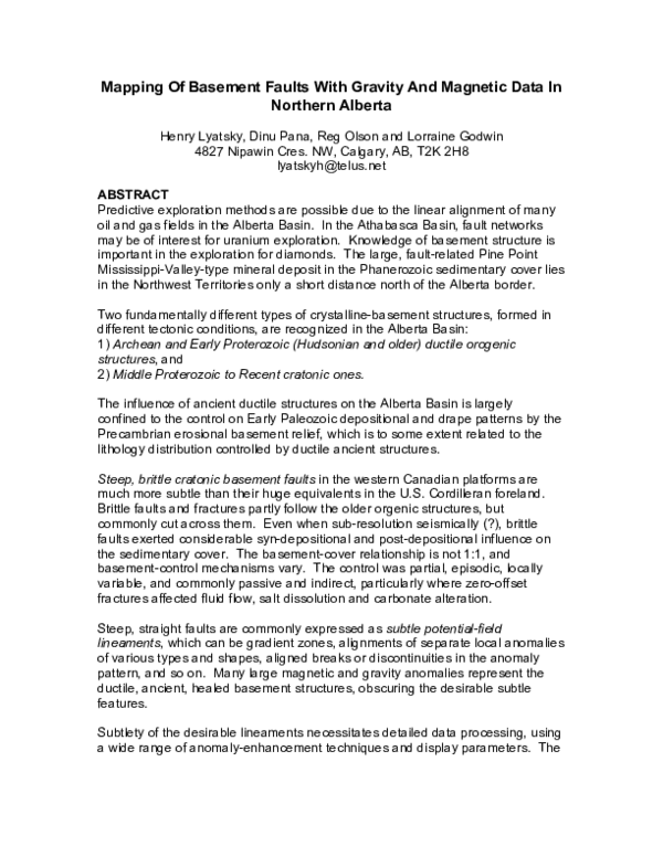 (PDF) Mapping Of Basement Faults With Gravity And Magnetic Data In ...