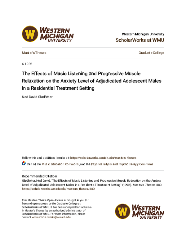 (PDF) The Effects of Music Listening and Progressive Muscle Relaxation ...