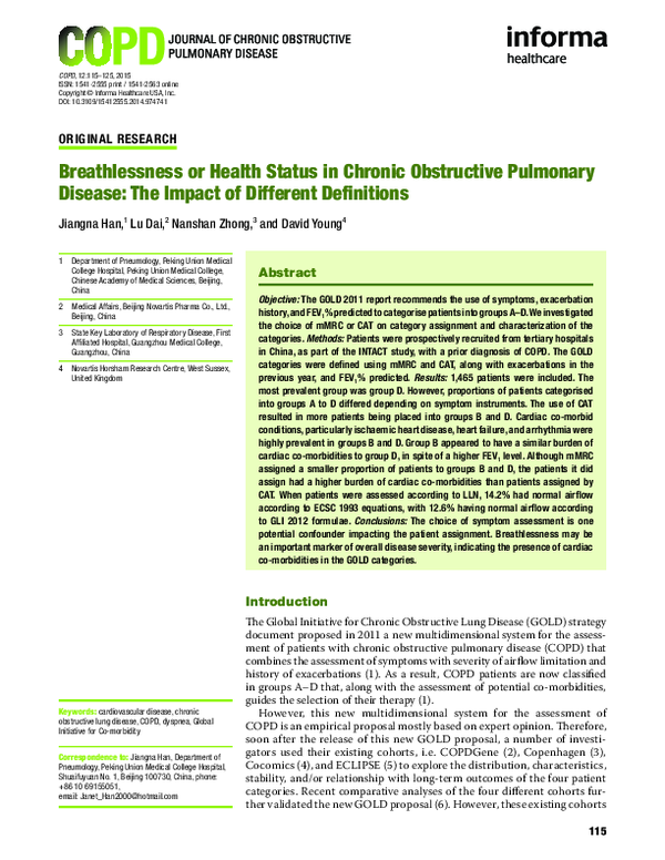 (PDF) Breathlessness or Health Status in Chronic Obstructive Pulmonary ...