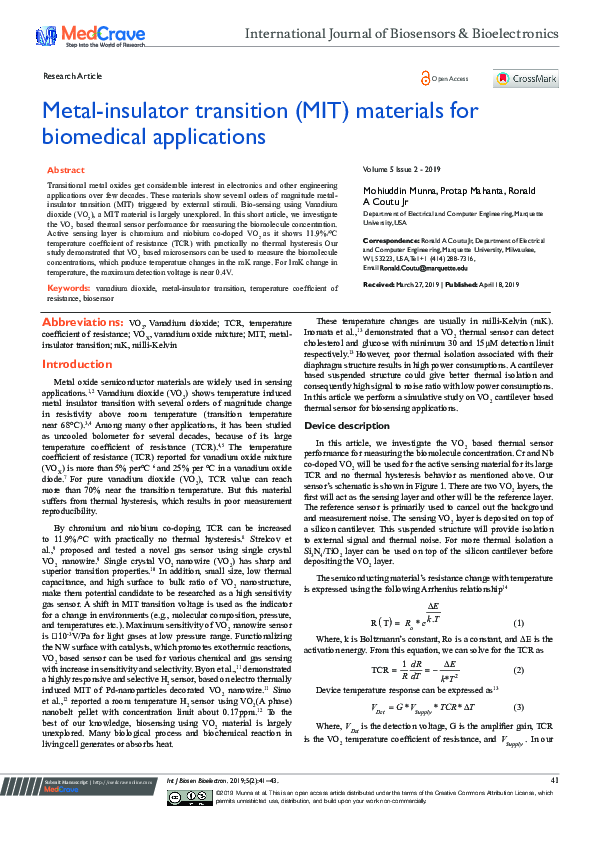 (PDF) Metal-insulator transition (MIT) materials for biomedical ...
