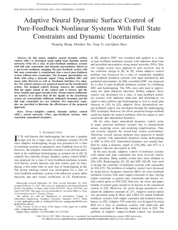 (PDF) Adaptive Neural Dynamic Surface Control of Pure-Feedback ...