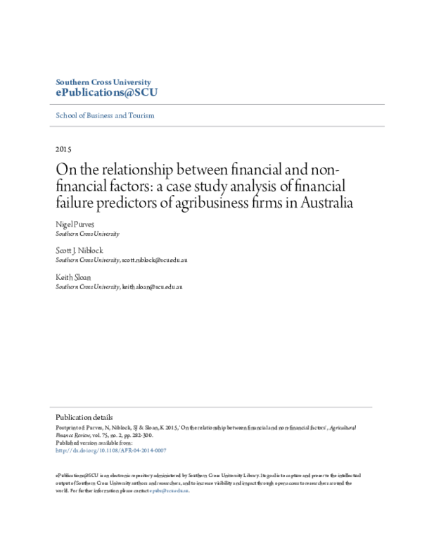 (PDF) On the relationship between financial and non-financial factors