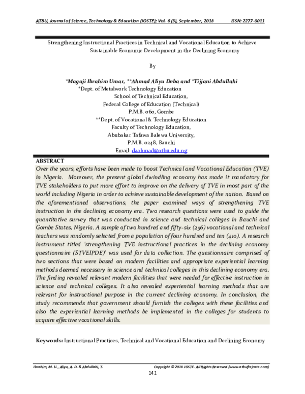 (PDF) Strengthening Instructional Practices in Technical and Vocational ...
