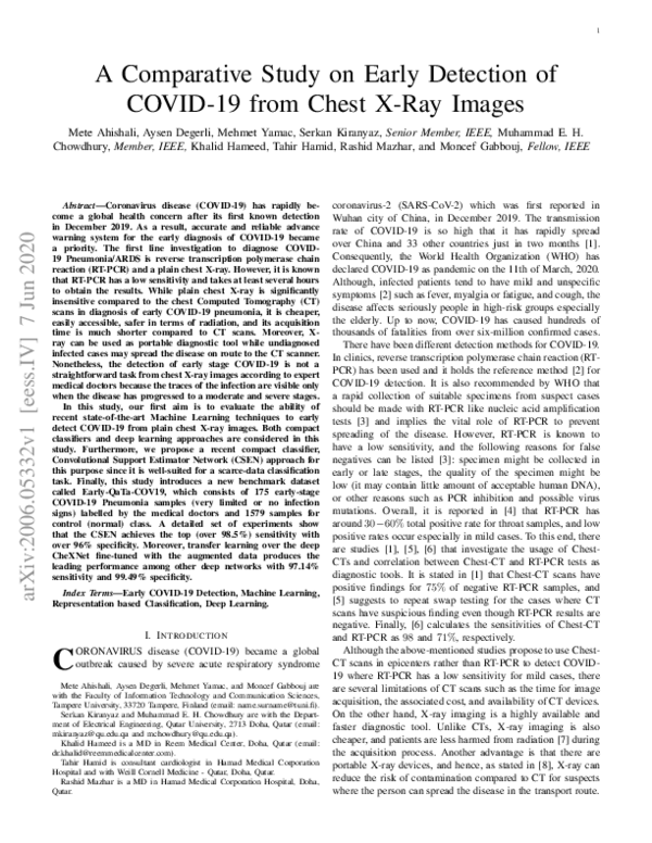 (PDF) A Comparative Study on Early Detection of COVID-19 from Chest X ...