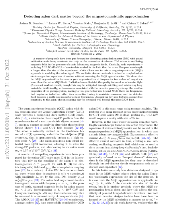 (PDF) Detecting axion dark matter beyond the magnetoquasistatic ...