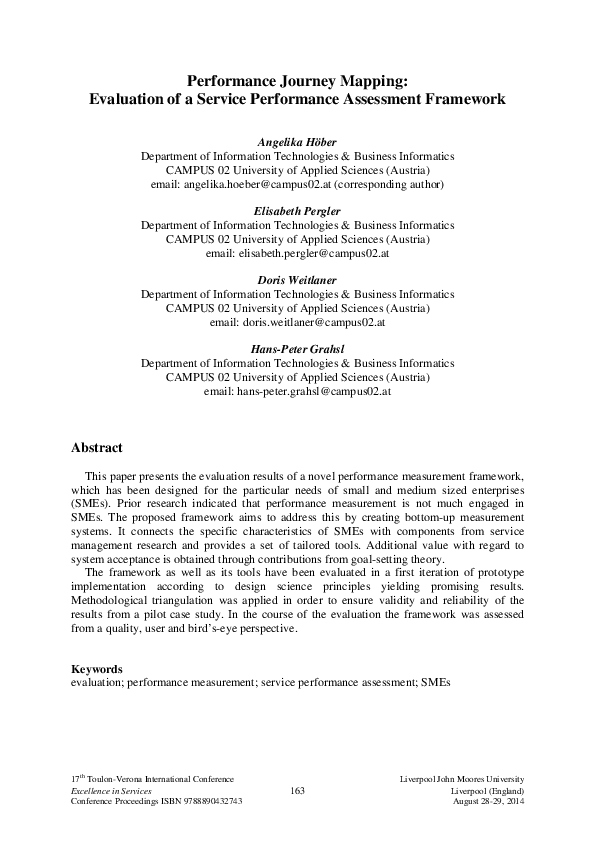 (PDF) Performance journey mapping: Evaluation of a service performance ...