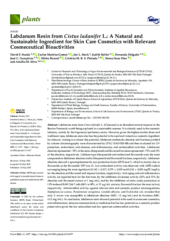 (PDF) Labdanum Resin from Cistus ladanifer L.: A Natural and ...