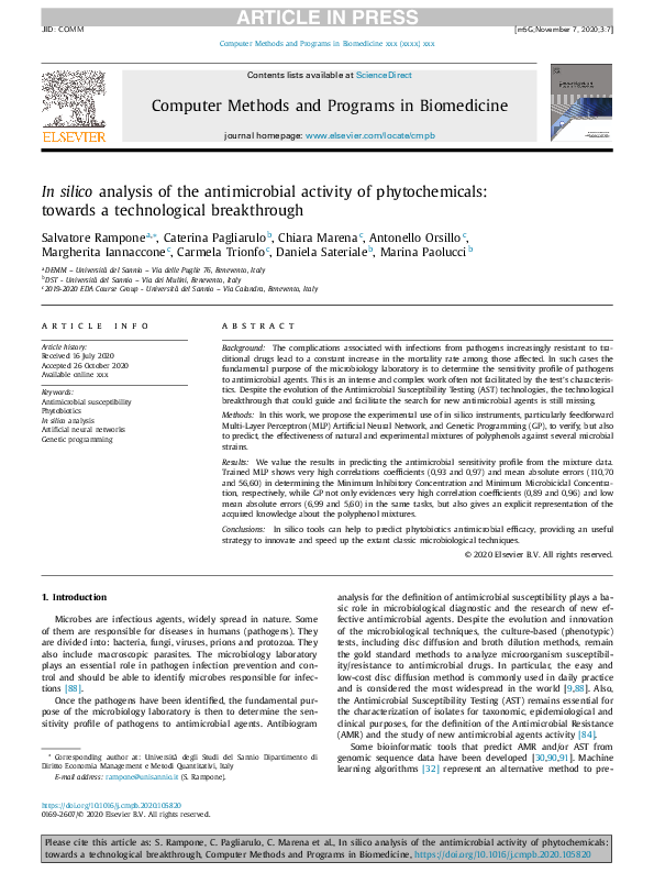 (PDF) In silico analysis of the antimicrobial activity of ...