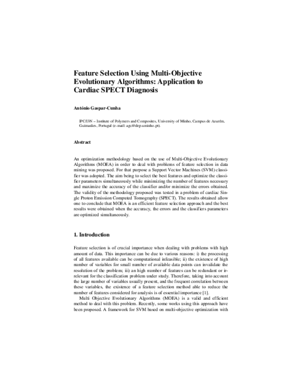 (PDF) Feature Selection Using Multi-Objective Evolutionary Algorithms ...