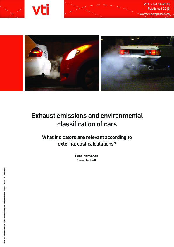 (PDF) Exhaust emissions and environmental classifications of cars