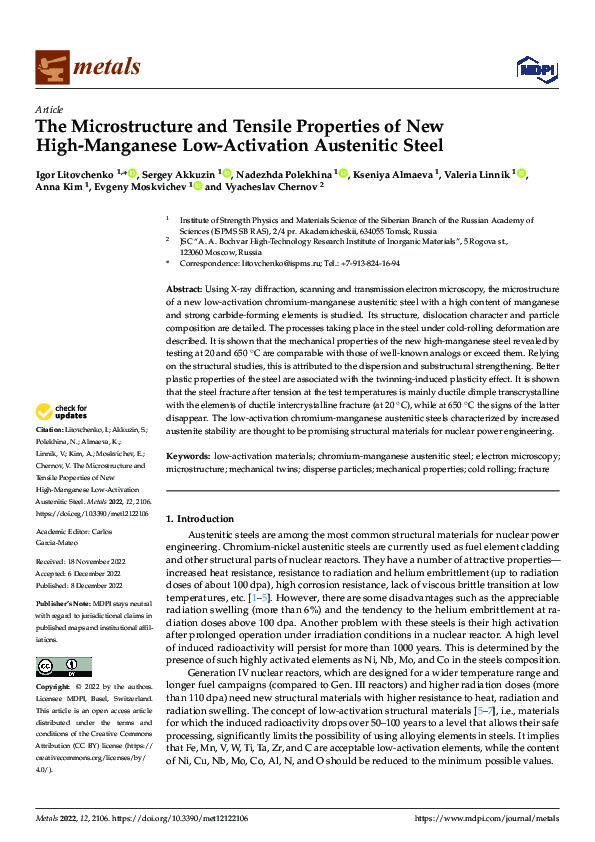 (PDF) The Microstructure and Tensile Properties of New High-Manganese ...