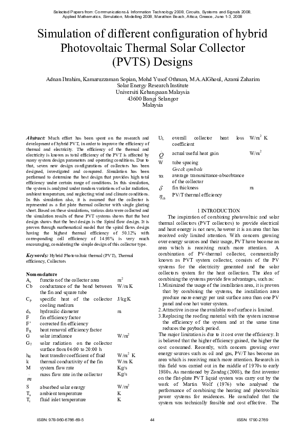 (PDF) Simulation of different configuration of hybrid Photovoltaic