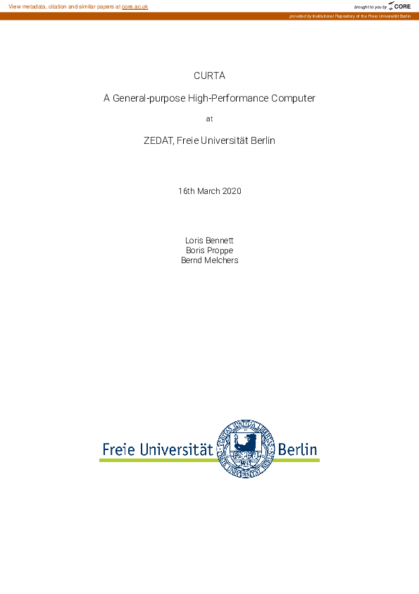 (PDF) Curta: A General-purpose High-Performance Computer at ZEDAT ...
