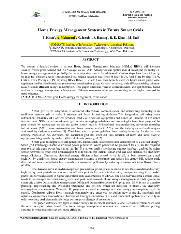 (PDF) Home energy management systems in future smart grids