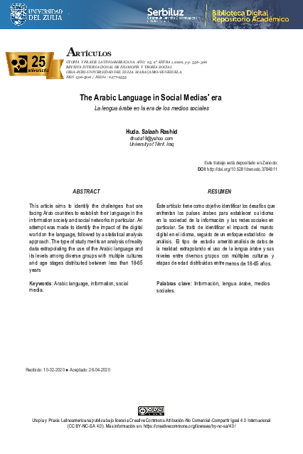 (PDF) The Arabic Language in Social Medias' era
