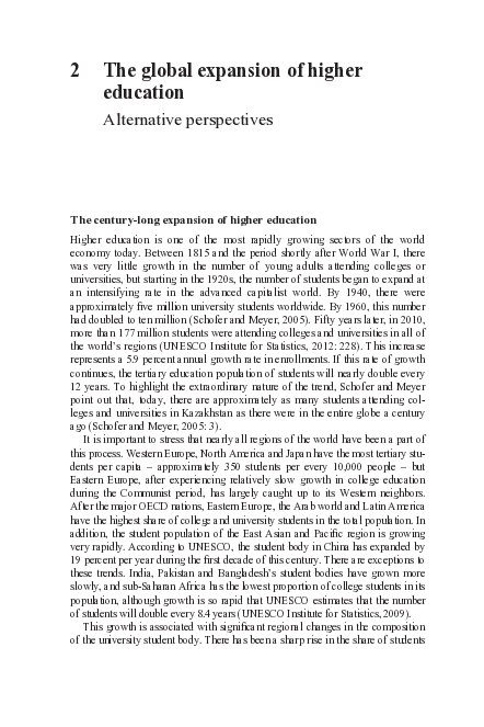 (PDF) The global expansion of higher education