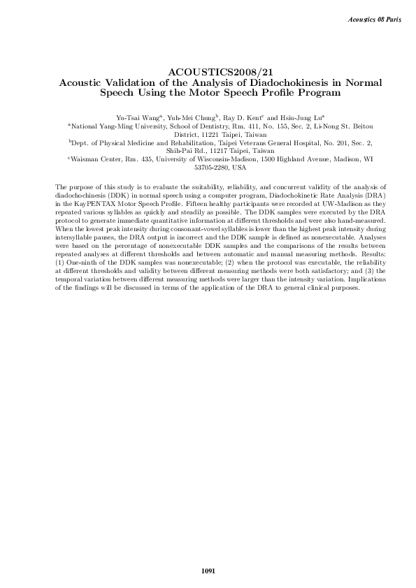 Analysis Of Diadochokinesis In Ataxic Dysarthria Using The Motor Speech ...