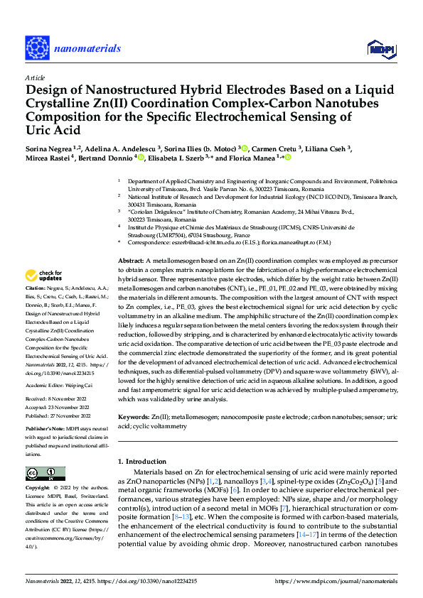 (PDF) Design of Nanostructured Hybrid Electrodes Based on a Liquid ...
