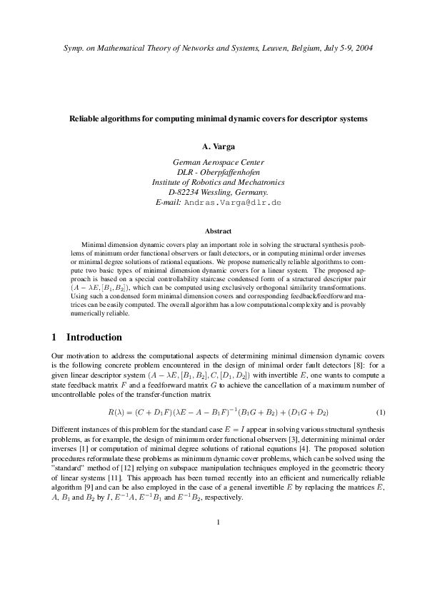 (PDF) Feedback invariants of linear multivariable systems