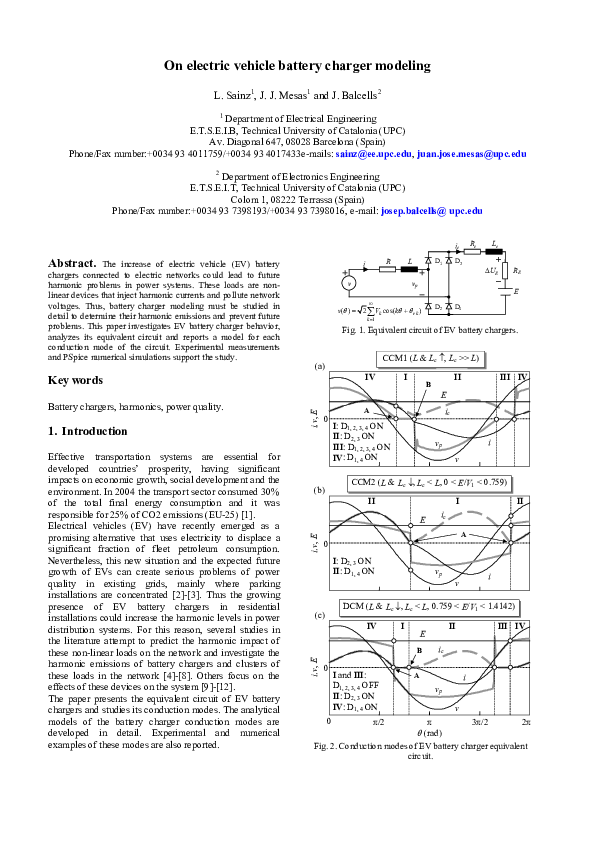 Pdf On Electric Vehicle Battery Charger Modeling Pdf On Electric Vehicle Battery Charger Modeling