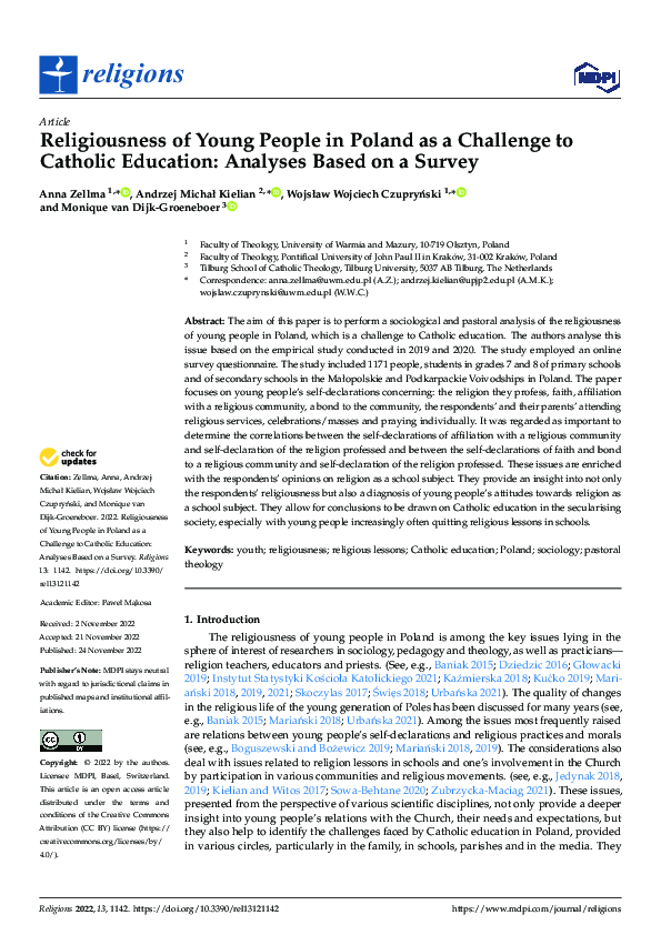 (PDF) Religiousness of Young People in Poland as a Challenge to ...
