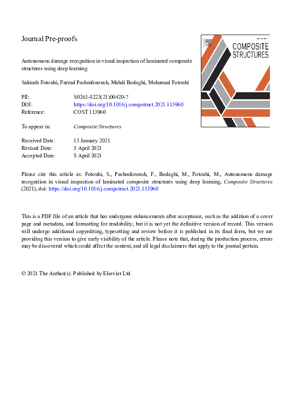 (PDF) Autonomous damage recognition in visual inspection of laminated ...