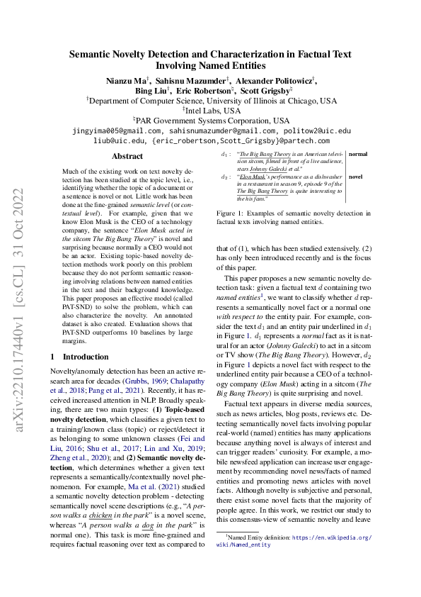 (PDF) Semantic Novelty Detection and Characterization in Factual Text ...