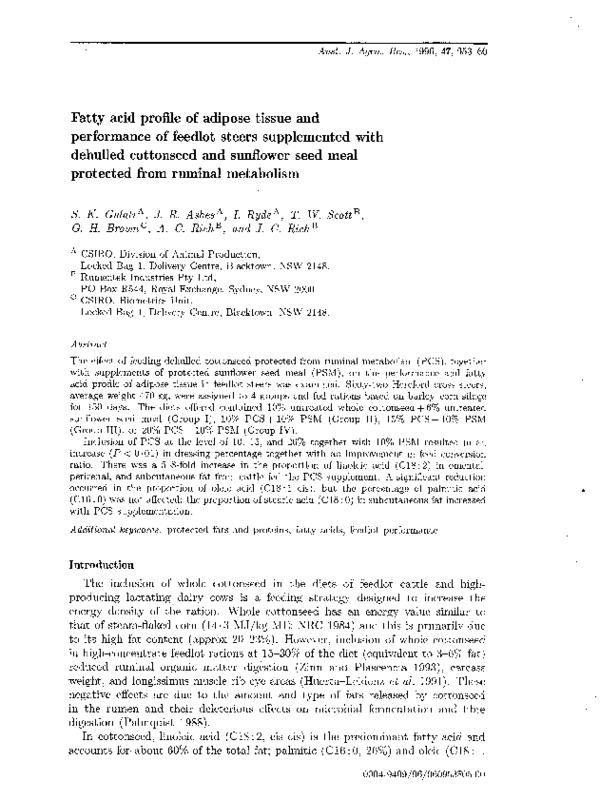 (PDF) Fatty acid profile of adipose tissue and performance of feedlot ... - Cricket Gut Loading For Improved Fatty Acid Profile