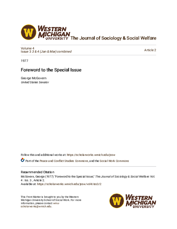 (PDF) Foreword to the special issue