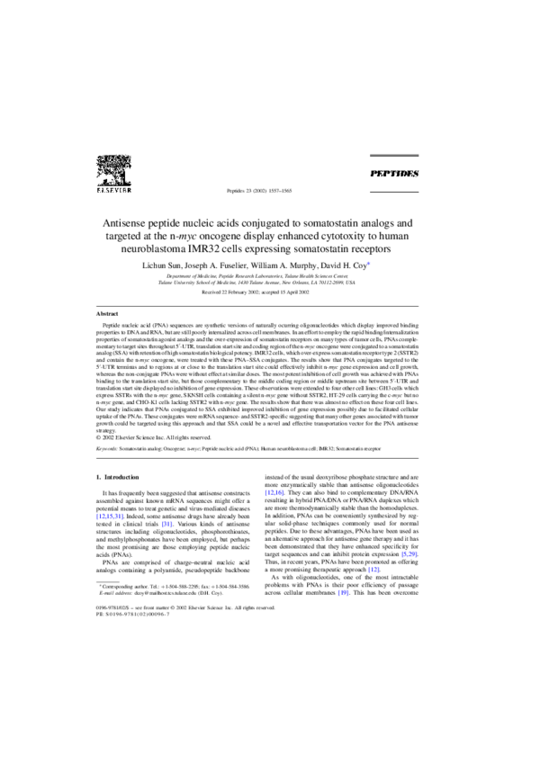 (PDF) Antisense peptide nucleic acids conjugated to somatostatin ...