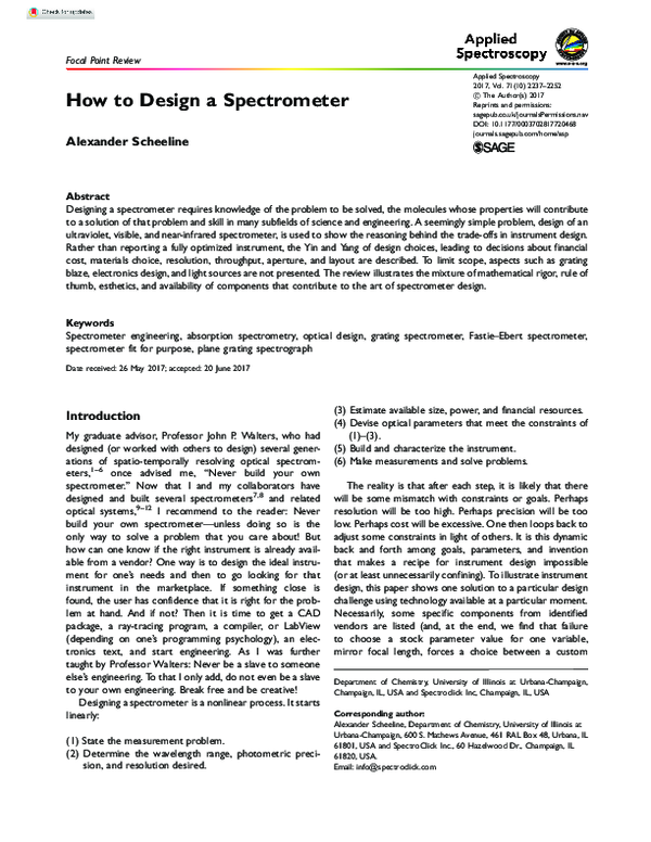 (PDF) How to Design a Spectrometer