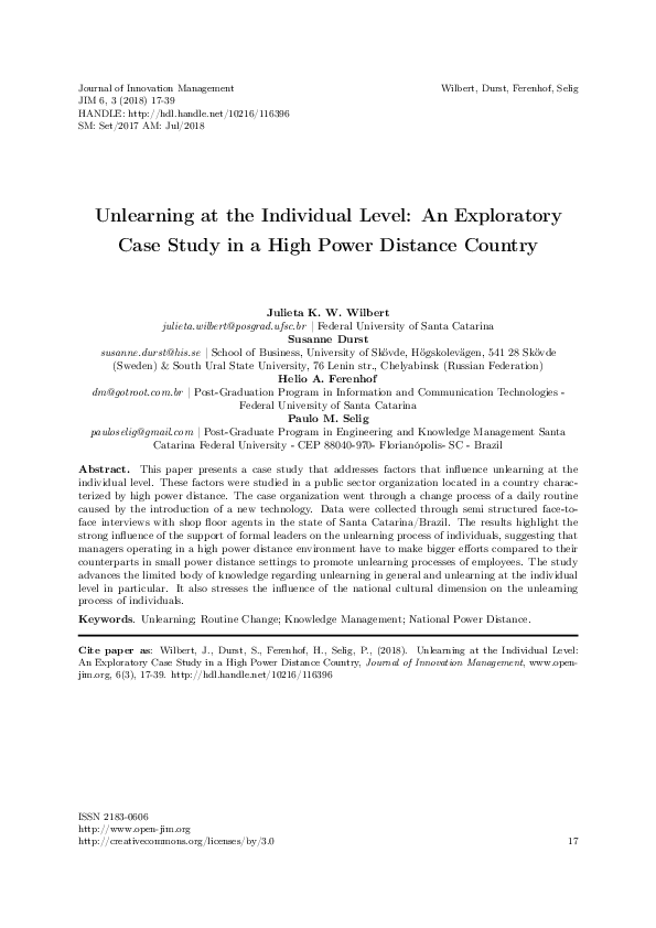 (PDF) Unlearning at the Individual Level: An Exploratory Case Study in ...