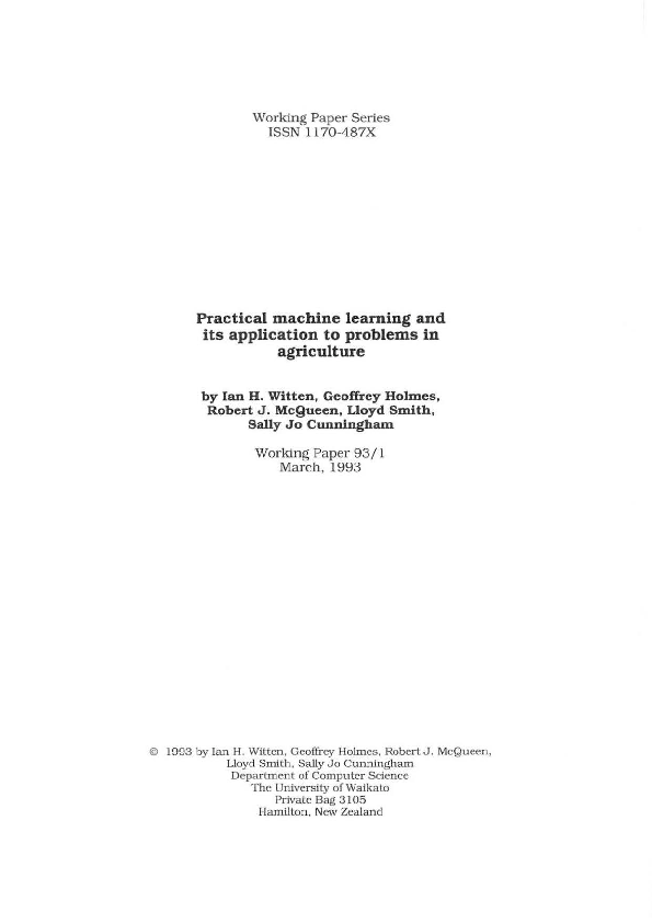 (PDF) Practical machine learning and its application to problems in ...
