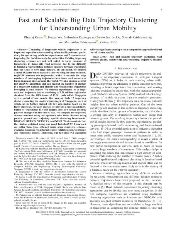 (PDF) Fast and Scalable Big Data Trajectory Clustering for ...