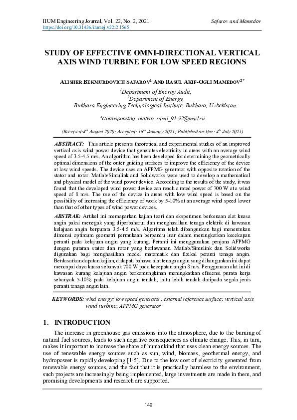 (PDF) Study of Effective Omni-Directional Vertical Axis Wind Turbine ...