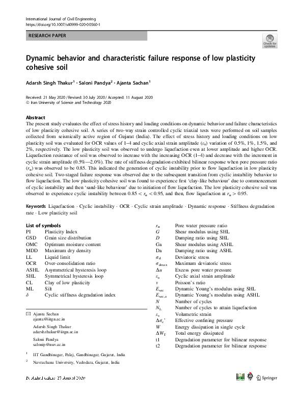 (PDF) Dynamic behavior and characteristic failure response of low ...