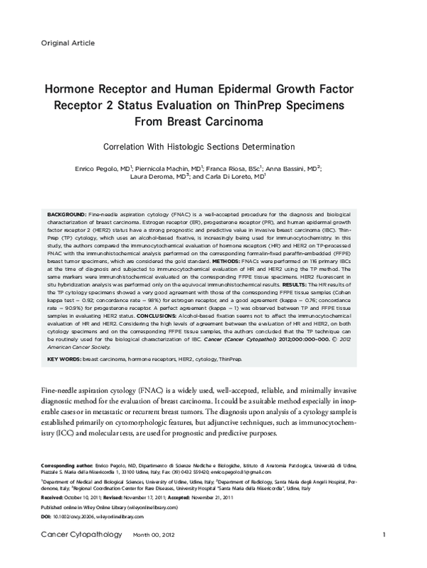 (PDF) Hormone receptor and human epidermal growth factor receptor 2 ...