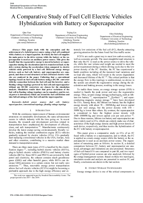 (PDF) A Comparative Study of Fuel Cell Electric Vehicles Hybridization ...