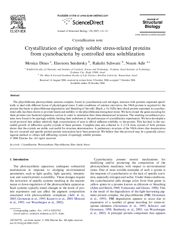 【Rou】 PDF) Crystallization of sparingly soluble stress-related