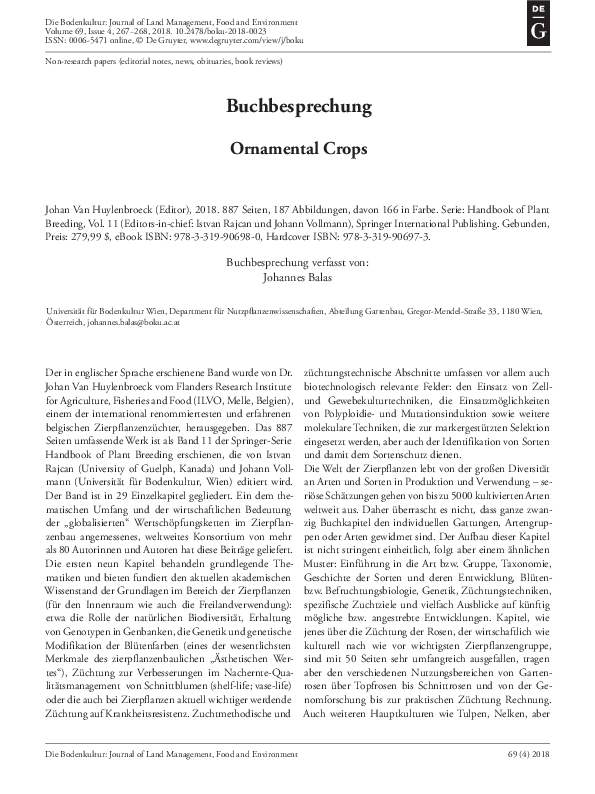 (PDF) Ornamental Crops Johannes Balas Academia.edu